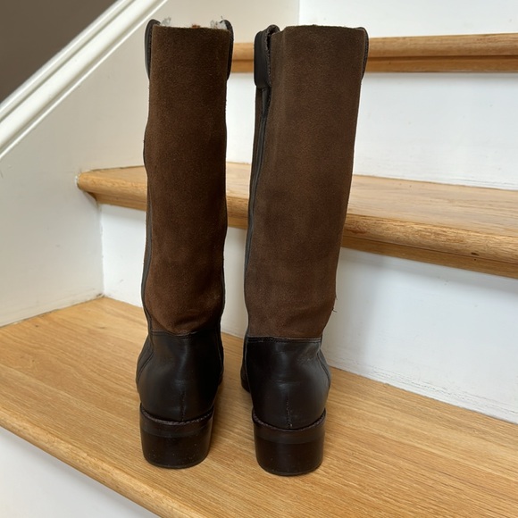 Colin Stuart women’s low ~14” riding boots brown leather suede size 7.5 low heel - Picture 4 of 8